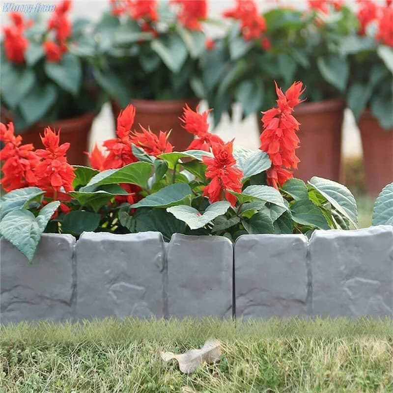 Simulated Stone Garden Fence Decorative Border - View 9