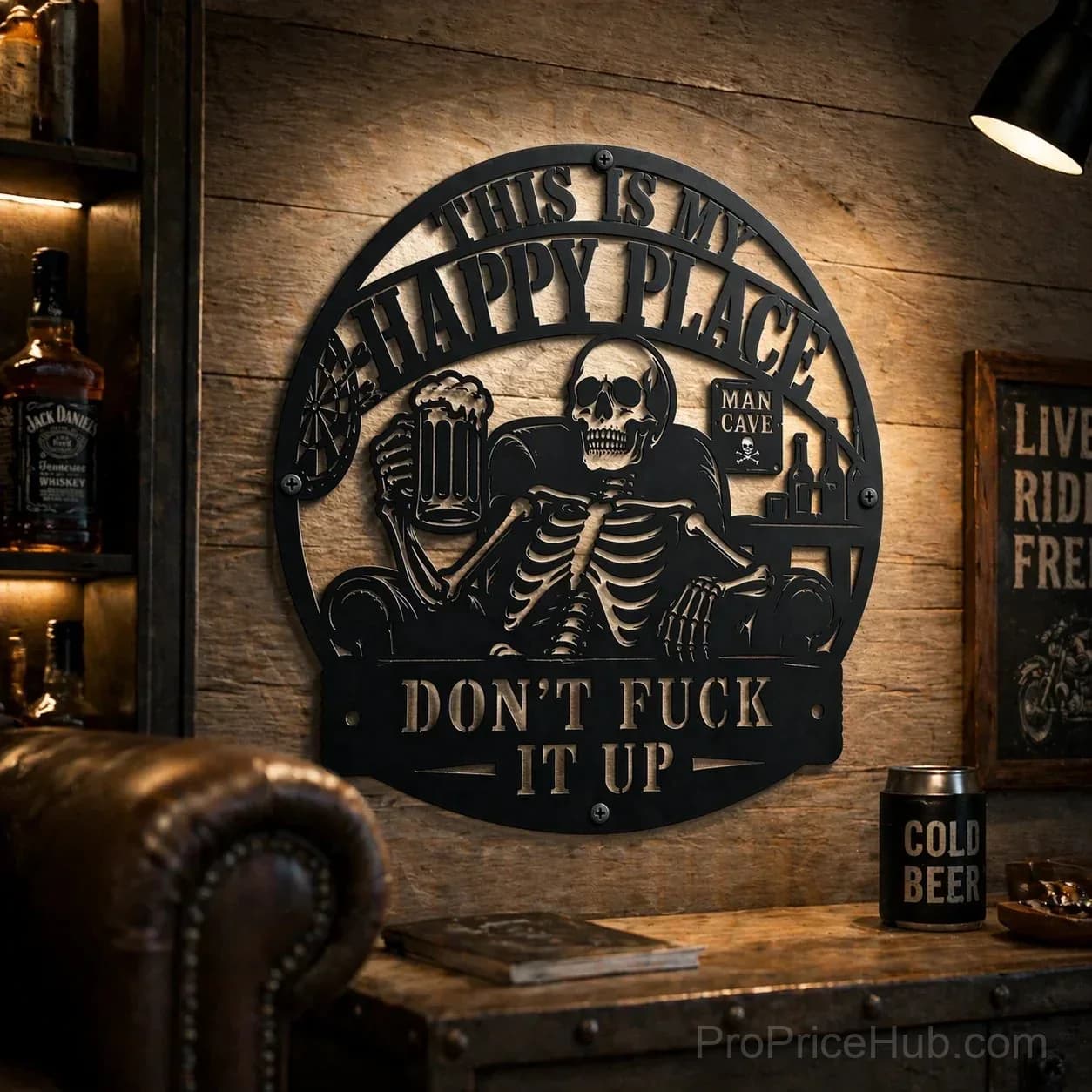 Funny This Is My Happy Place Man Cave Wall Decor - View 4