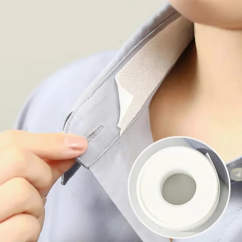 Invisible Disposable Collar & Cuff Liner Tape, White, 3m x 2.5cm - View 1