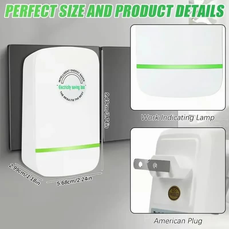 Plug-In Energy Saver Power Box, US Plug, 90–250V, 1 Pack - View 3