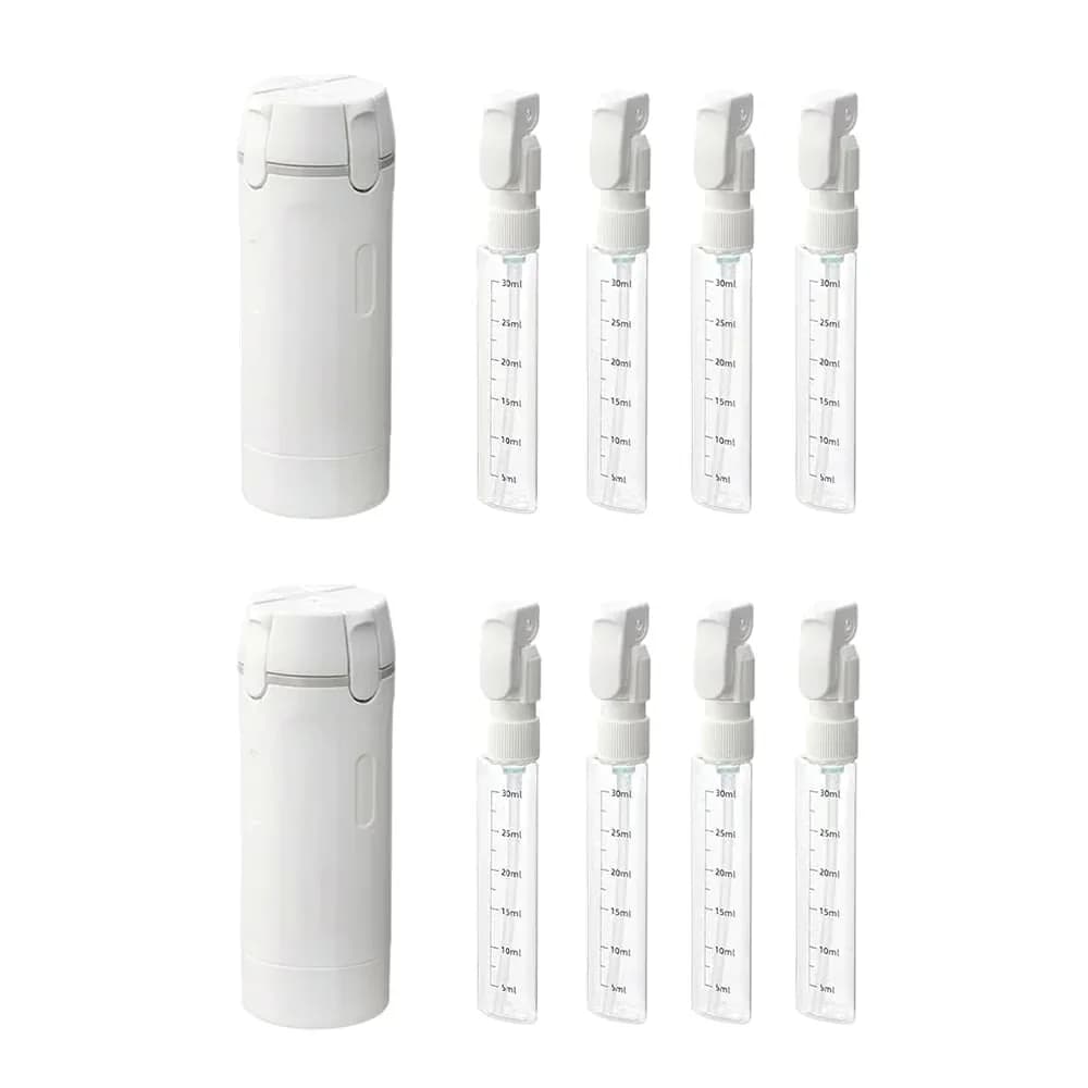 4-in-1 Leakproof Rotating Travel Dispenser Set, White - View 4
