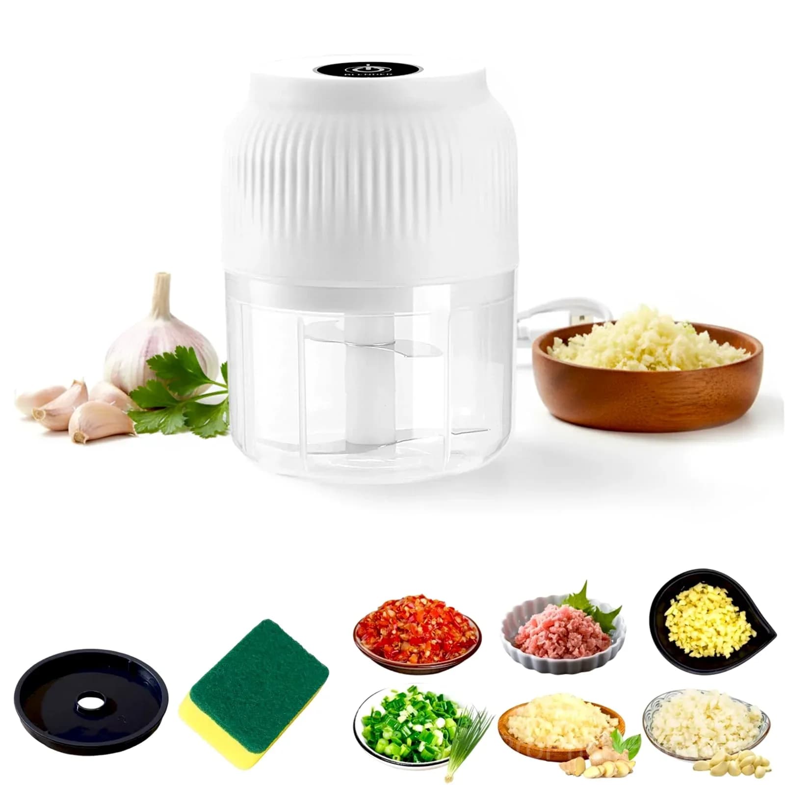 Electric Garlic Chopper - Mini Portable Veggie Cutter - View 2