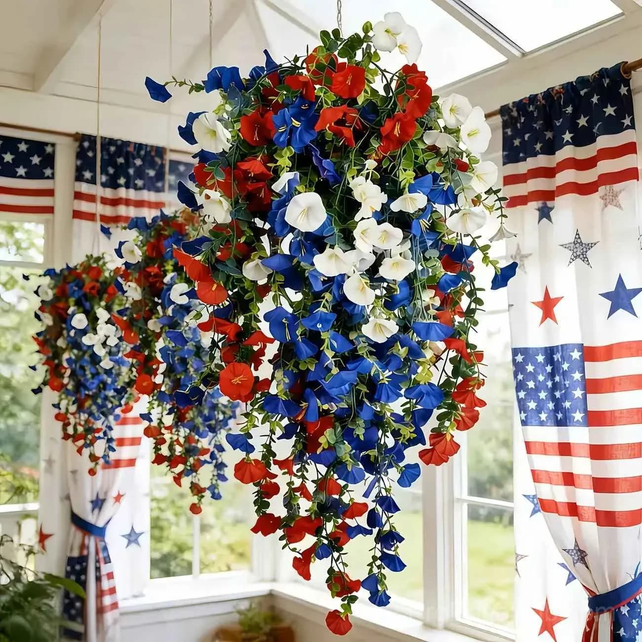 Patriotic Hanging Flower Baskets for America’s 250th Anniversary - View 3