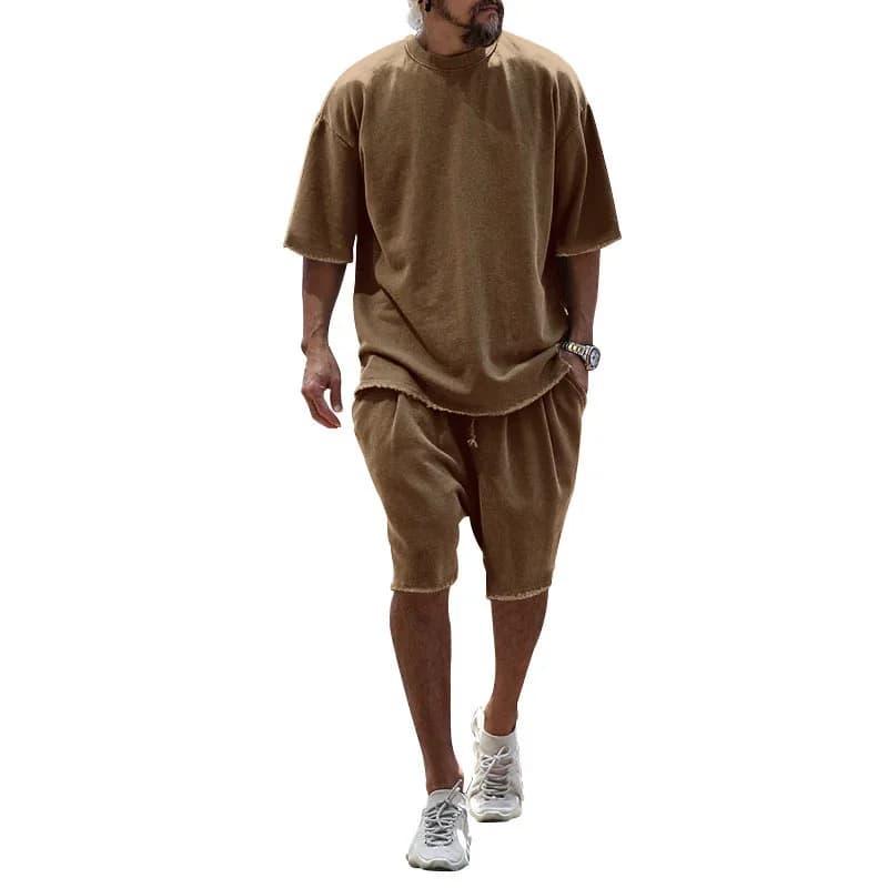 Men's Casual Loose Fit Solid Sports Set - M to 8XL - View 10