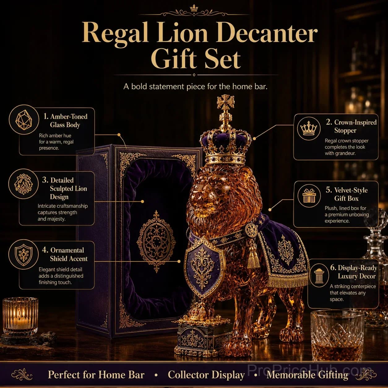 Collectible Crown 87th Anniversary Royal Lion Whiskey Bottle - View 6