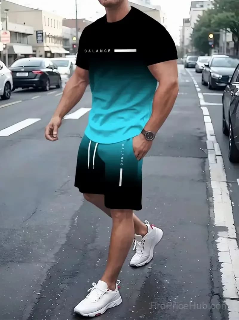 Men's Gradient Fitness 2-Piece Activewear Set - View 3