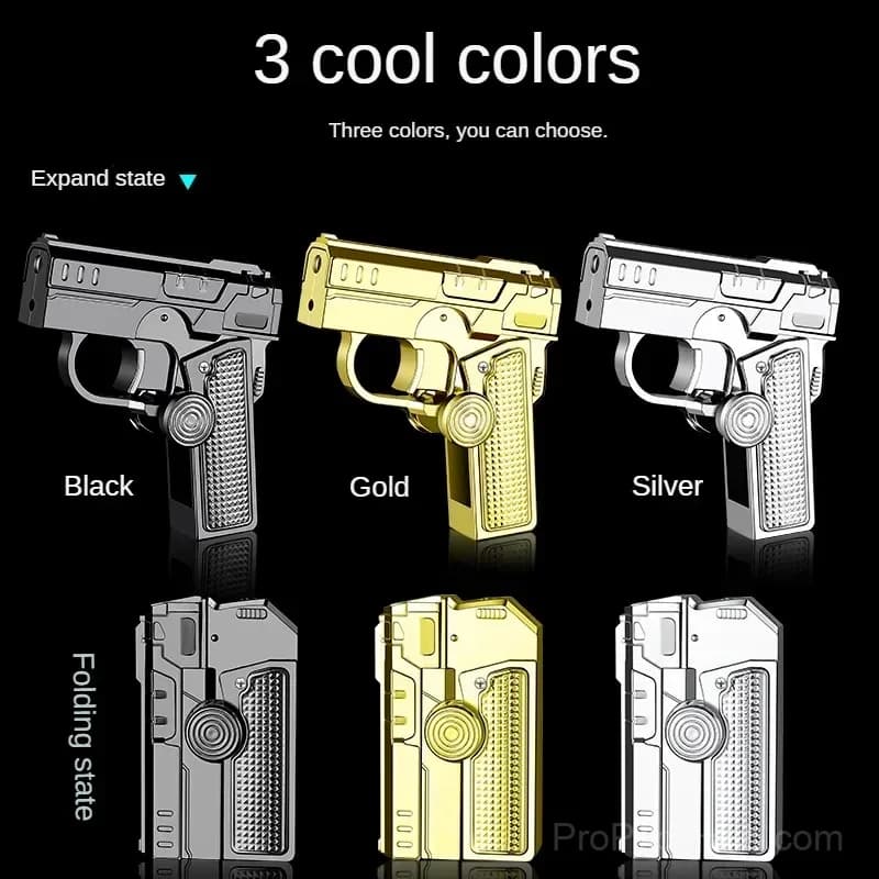 Multi-Functional Foldable Windproof Lighter, Black - View 3
