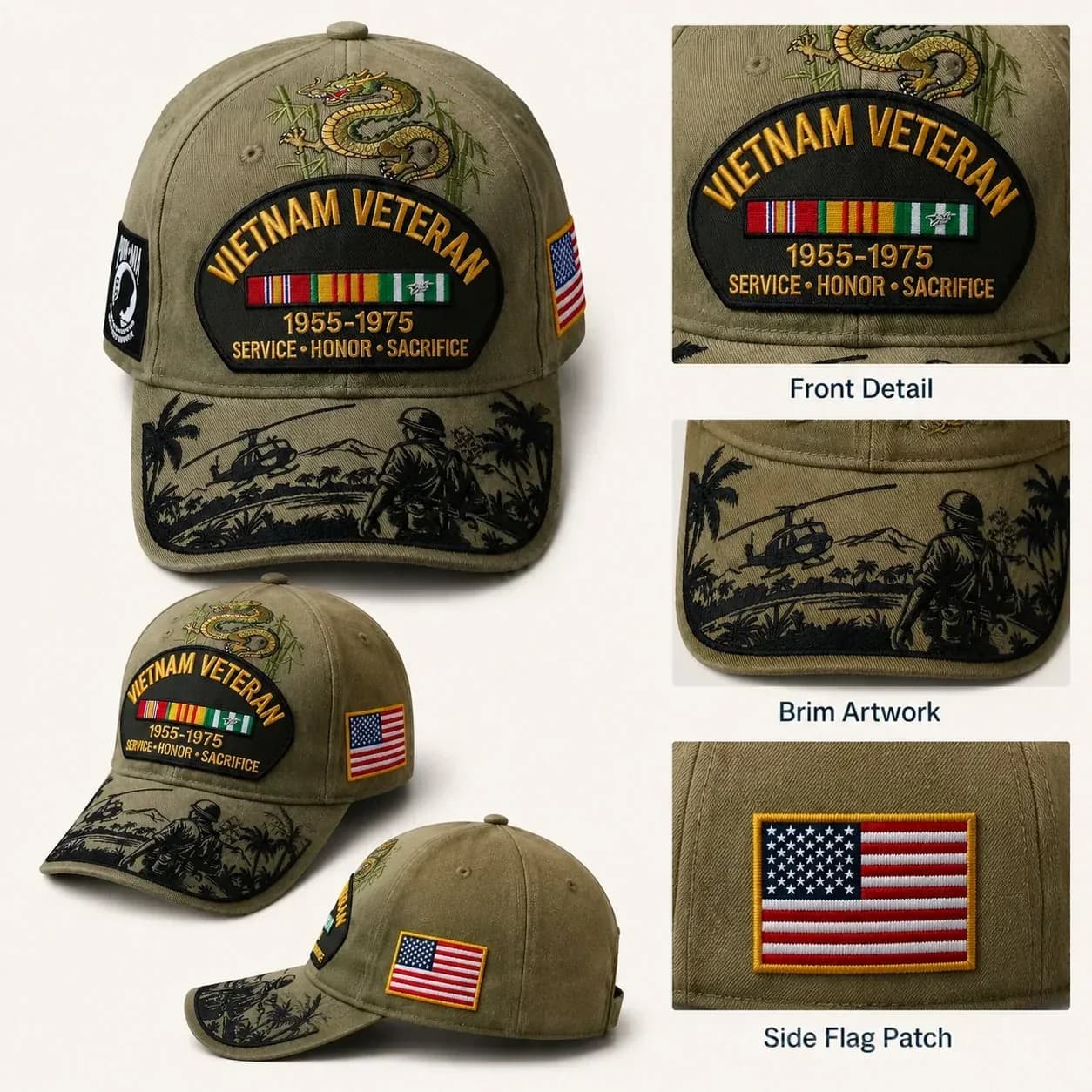 Vietnam Veteran Tribute Cap - View 2