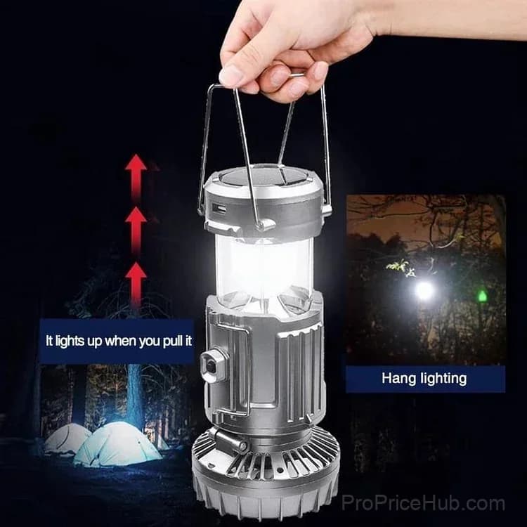 5-in-1 Solar LED Camping Lantern with Fan - View 3