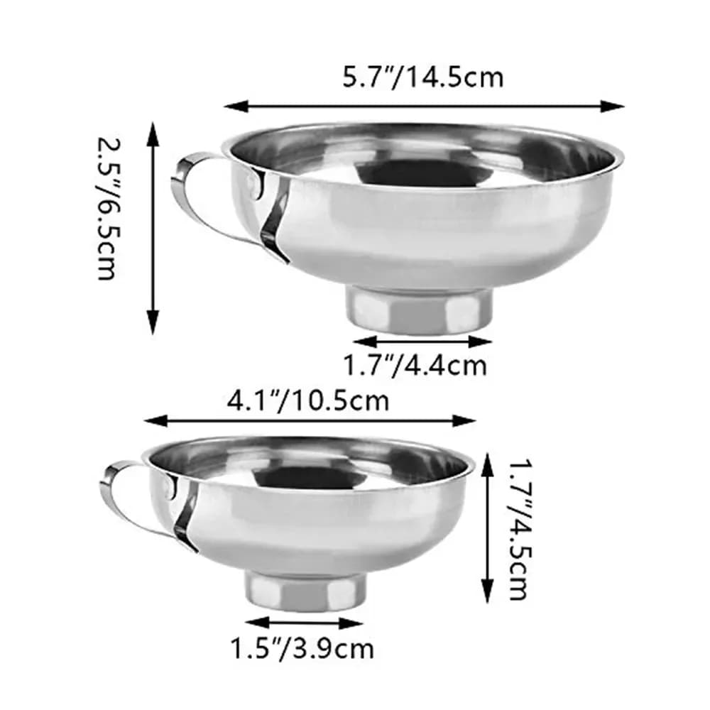 2-Piece Stainless Steel Mason Jar Funnel Set for Wide & Regular Jars - View 7