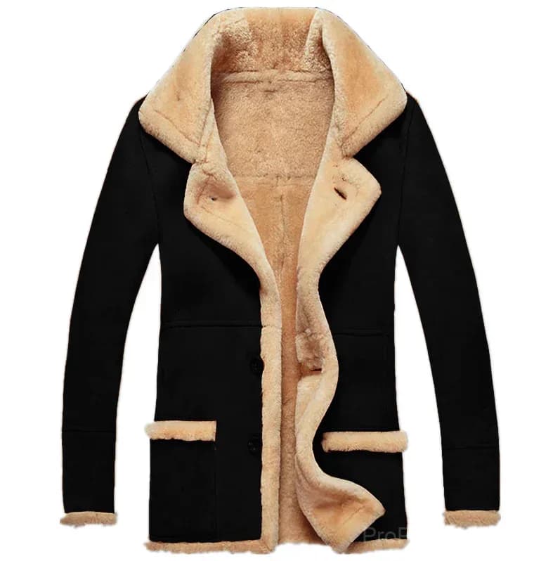 Big & Tall Men's Thickened Plush Lapel Jacket - S-5XL - View 1