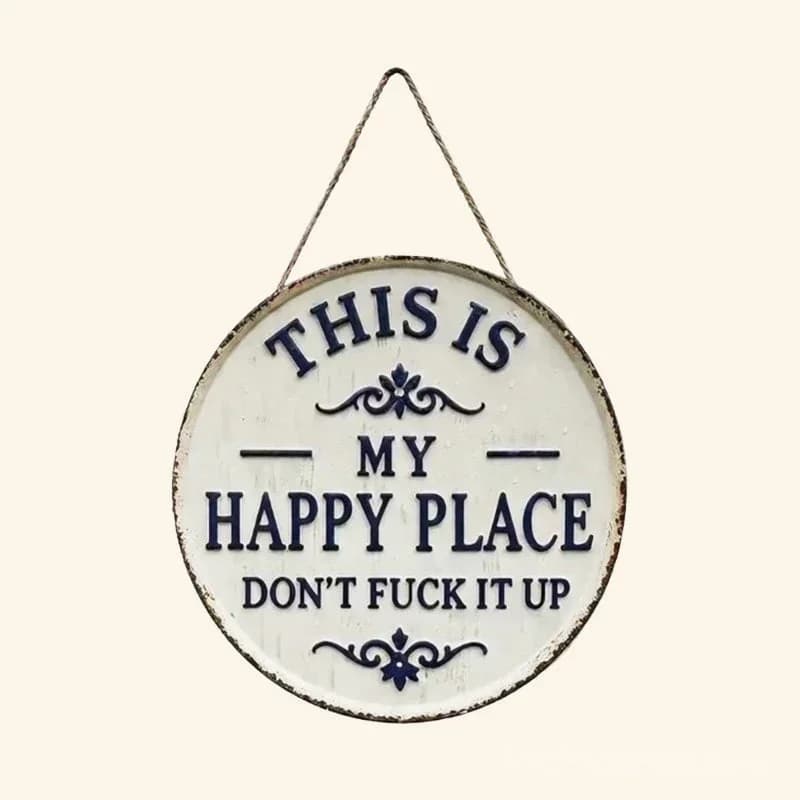 This Is My Happy Place Door Sign - Outdoor Garden Decor - View 7