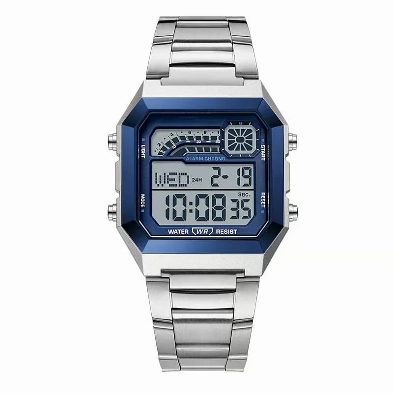 Unisex Gold Digital Watch with Square Luminous Display - View 11