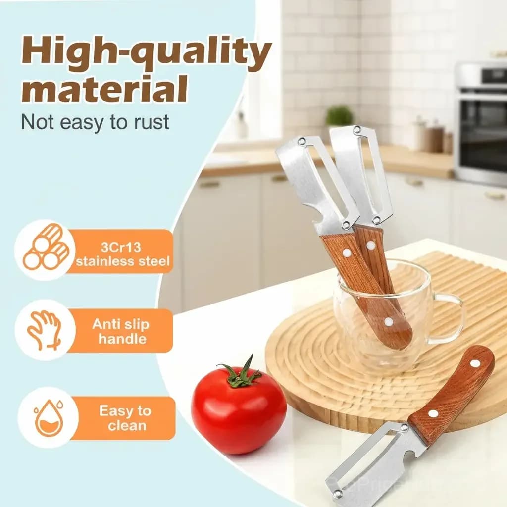 Stainless Steel Peeler with Wooden Handle and Bottle Opener - View 8