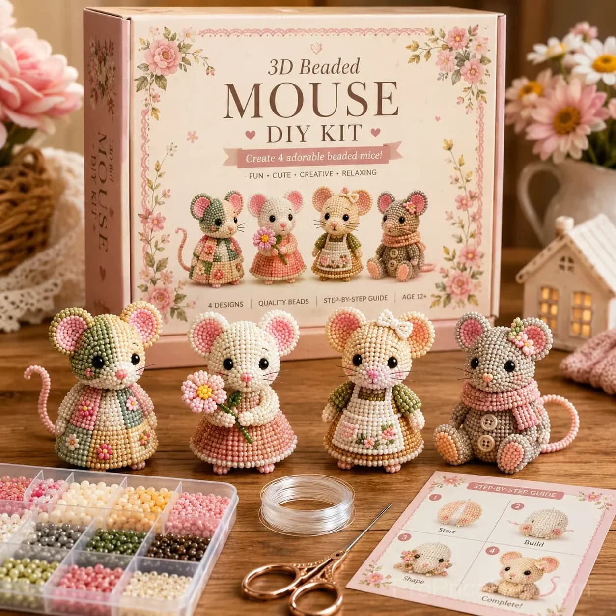 Bird Drama Club 3D Beaded Mini World DIY Ornament Kit - View 5