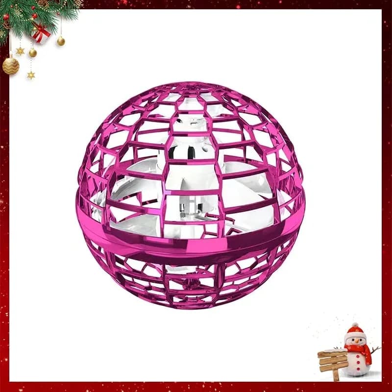 Flying Rotating Hover Ball Toy, Red - View 2