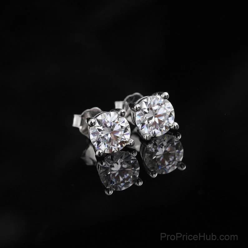 Classic 4-Prong Moissanite Earrings - View 10