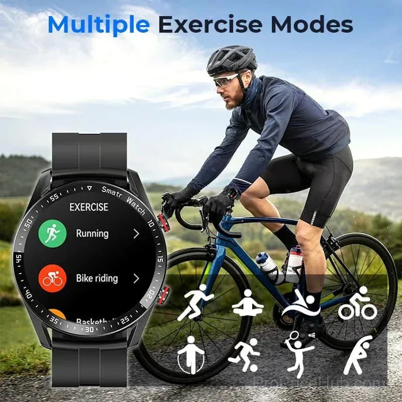 Health Monitoring Sports Smartwatch with Black Rubber Strap - View 3
