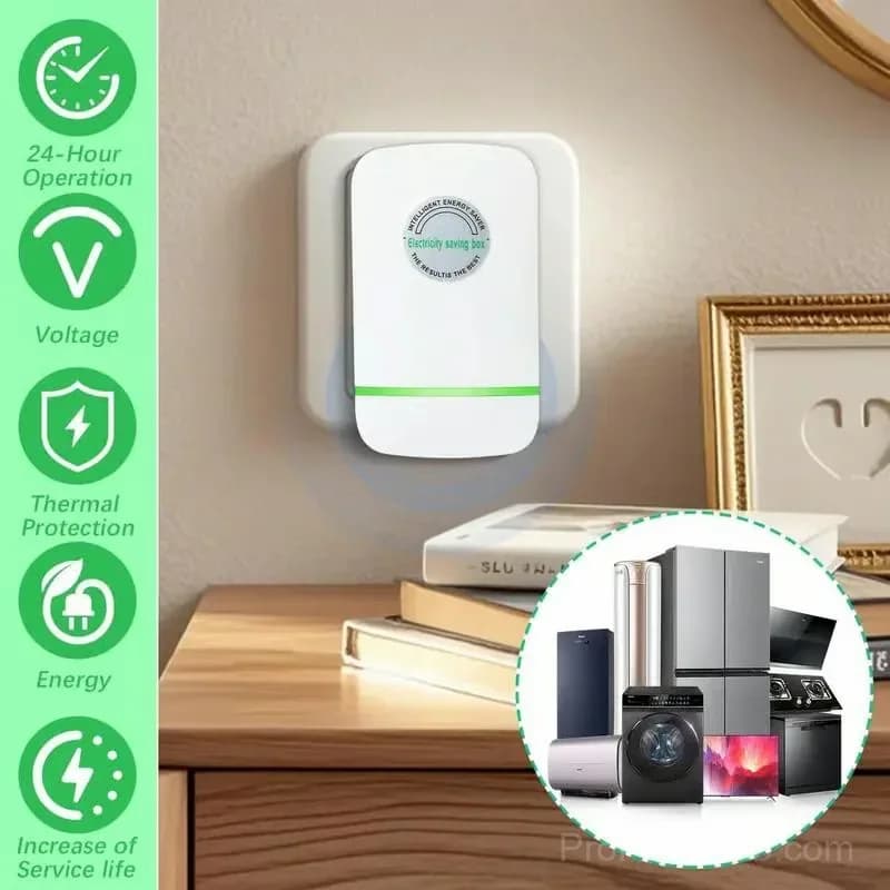Plug-In Energy Saver Power Box, US Plug, 90–250V, 1 Pack - View 2