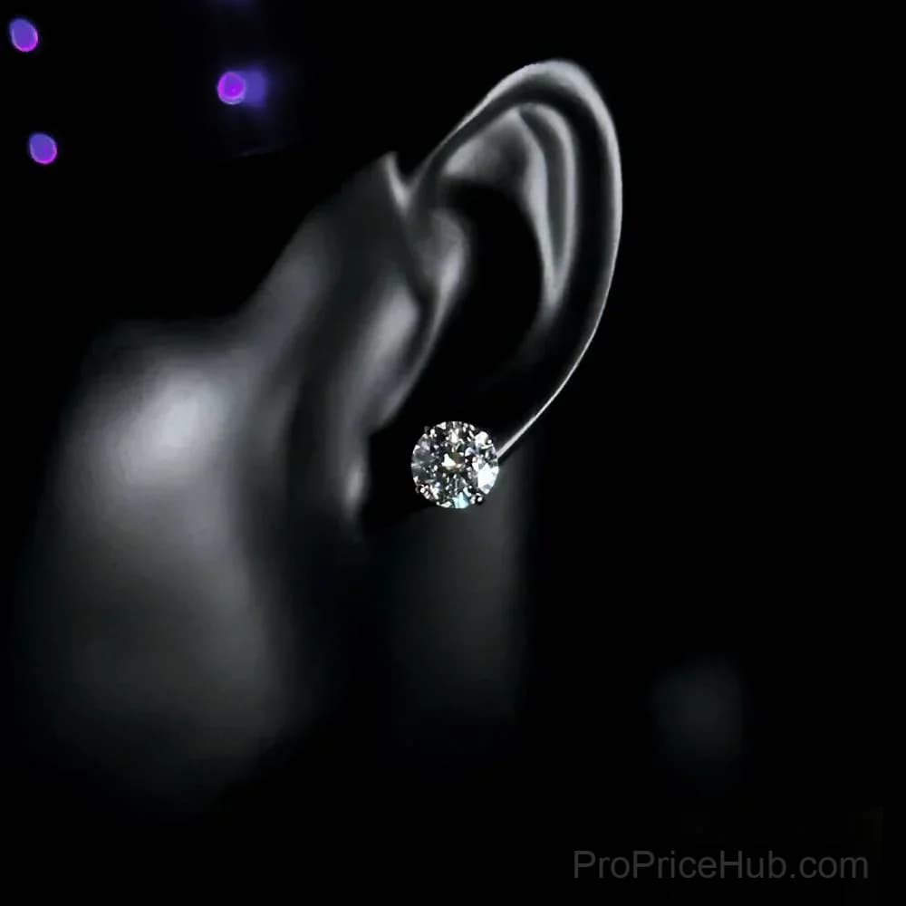 Classic 4-Prong Moissanite Earrings - View 5