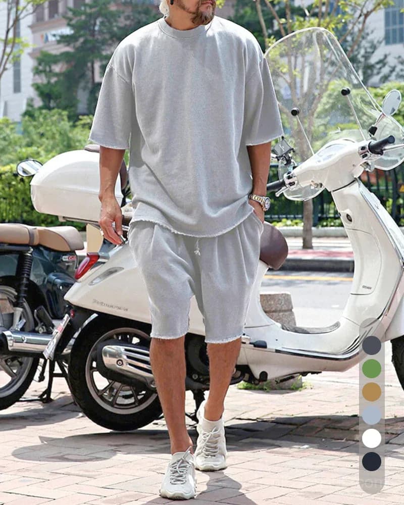 Men's Casual Loose Fit Solid Sports Set (M-8XL) - View 2