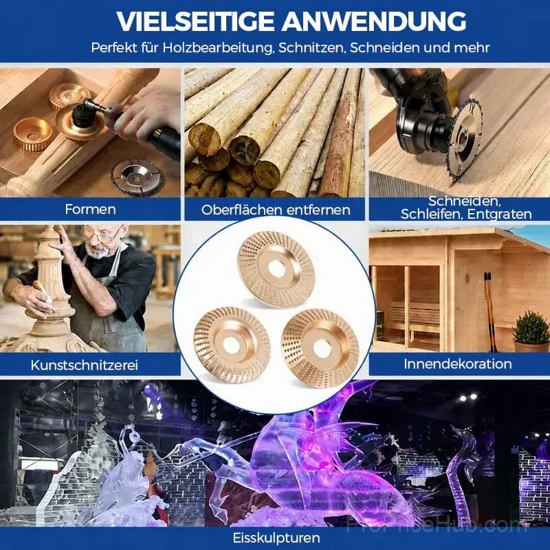 3-Piece High-Performance Wood Carving Disc Set - View 9