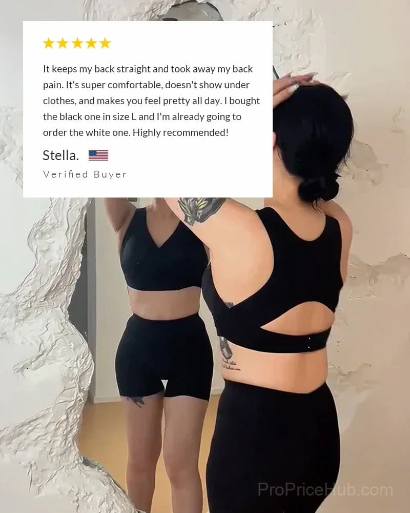 Front Closure Cross-Back Wireless Posture Bra - View 4