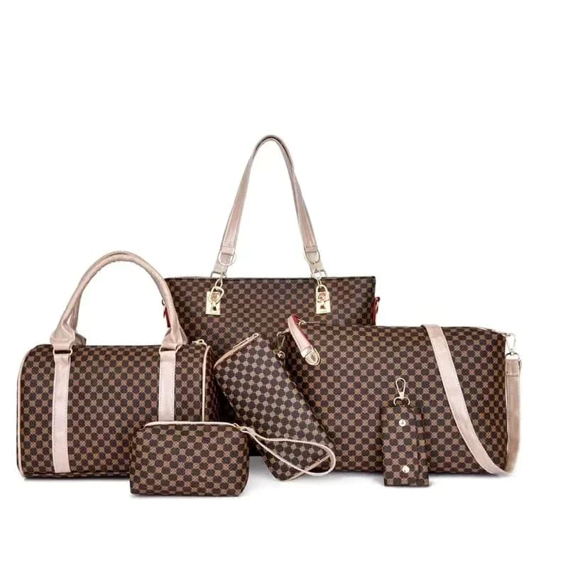 6-in-1 Printed Mother & Baby Shoulder/Crossbody Bag Set, Black - View 10