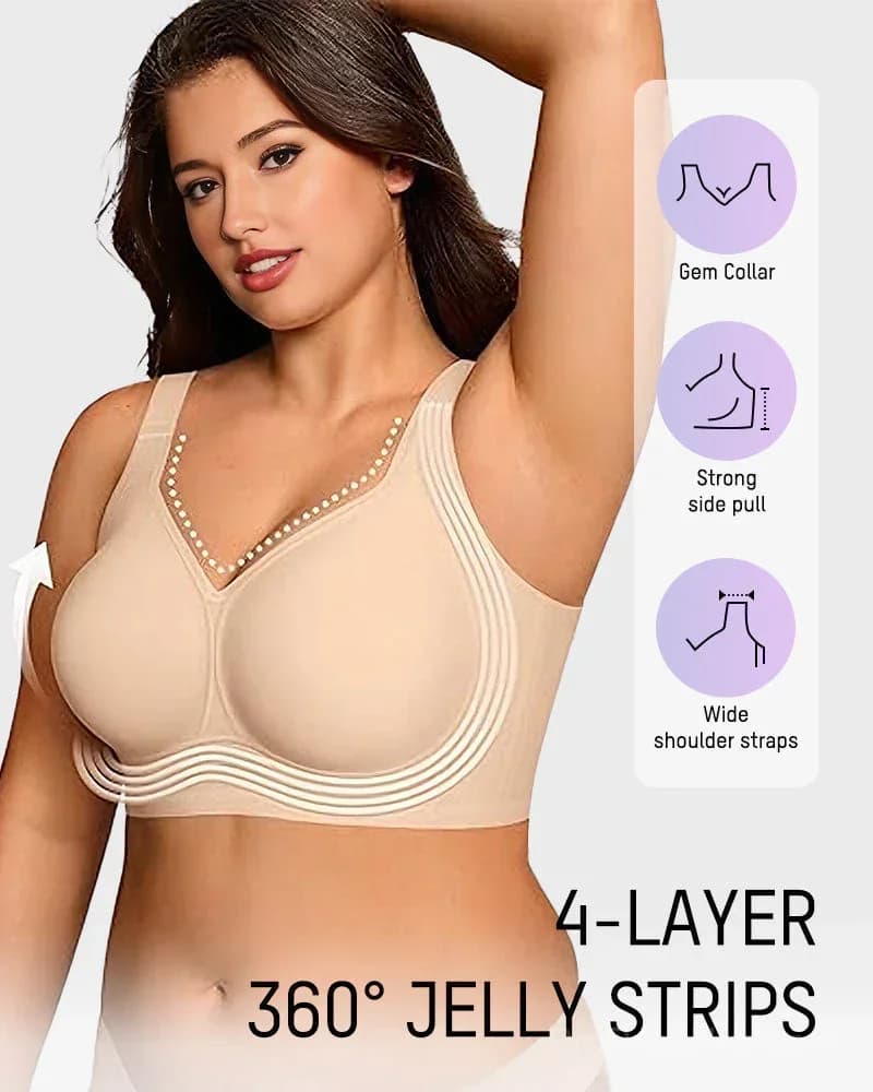 Comfortable Wireless Full Coverage Jelly Smoothing Bra - View 7