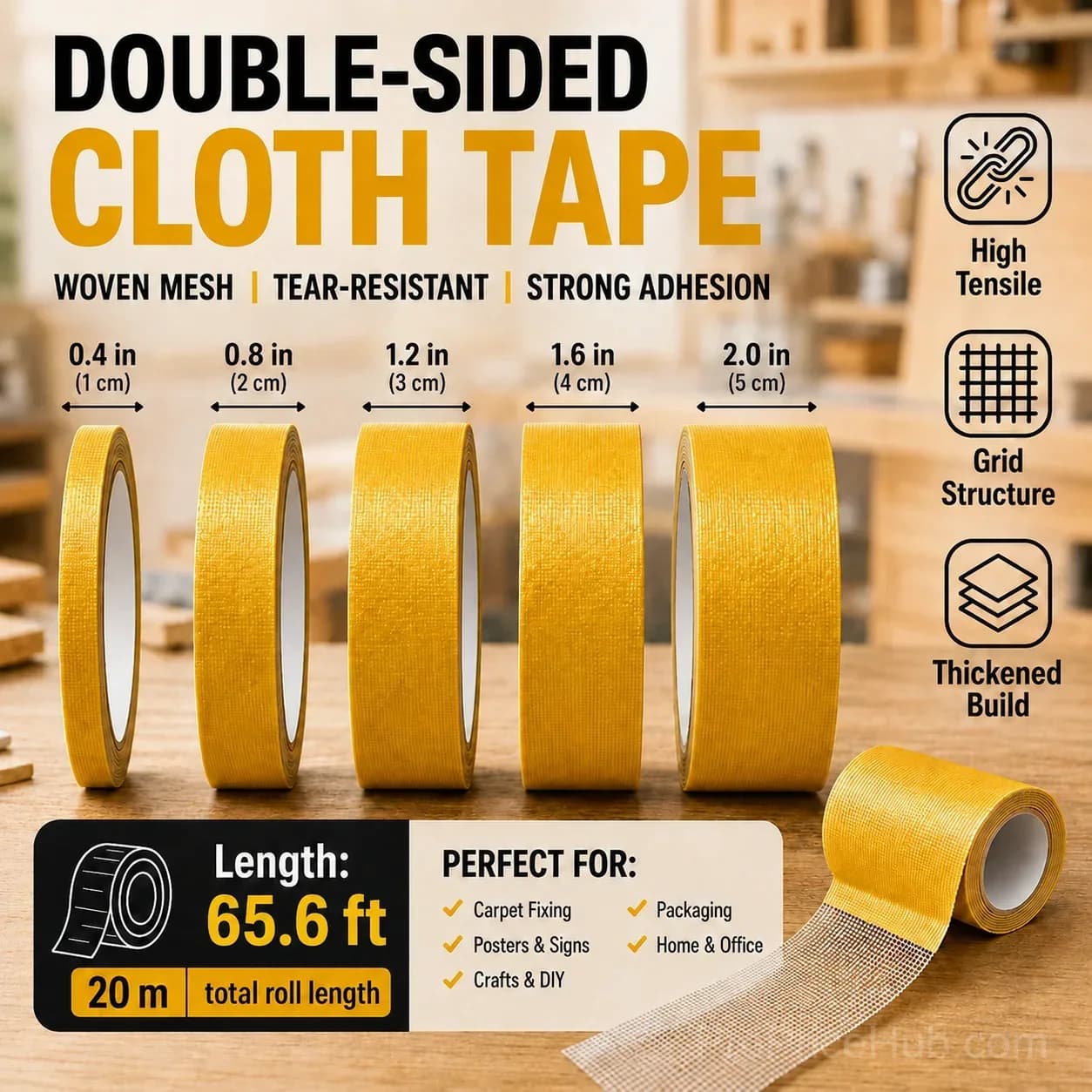 High-Tack Double-Sided Mesh Tape for Welding & Repair - View 2