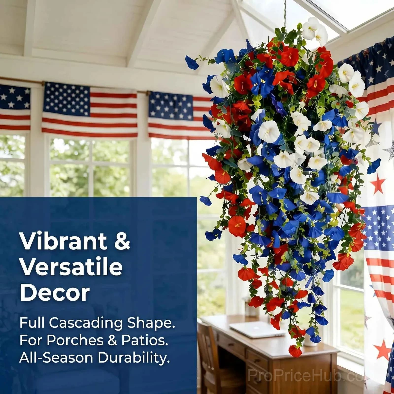 Patriotic Hanging Flower Baskets for America’s 250th Anniversary - View 5