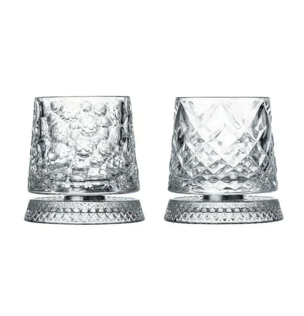 Starry Lattice Spinning Whiskey Glass Tumbler - View 4