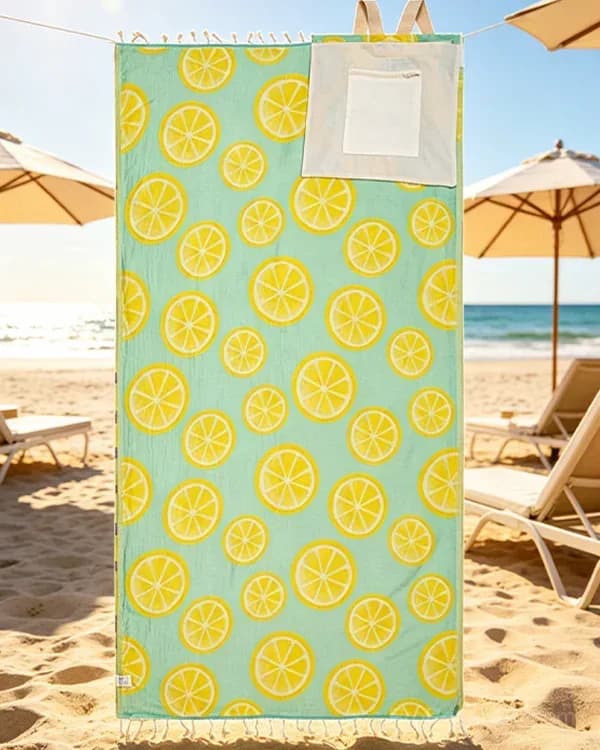 Sand Cloud 2-in-1 Turkish Cotton Towel Bag with Zip Pocket - View 9