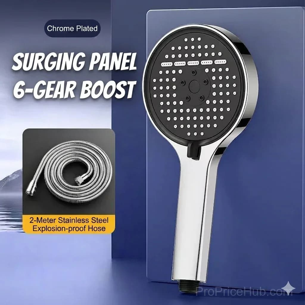 Pressurized Rain Shower Head with 7 Spray Modes - View 8