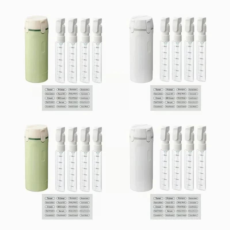 4-in-1 Leakproof Rotatable Travel Dispenser Set, Green - View 4