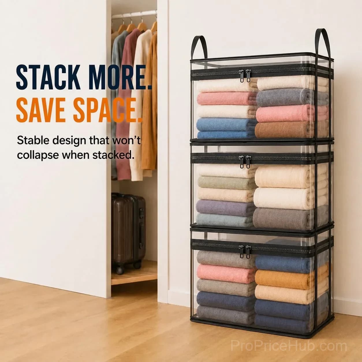 Portable Large Heavy-Duty Clear Plastic Storage Box with Hinged Lid - View 5