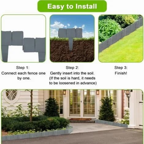Interlocking Stone-Effect Garden Edging - View 9