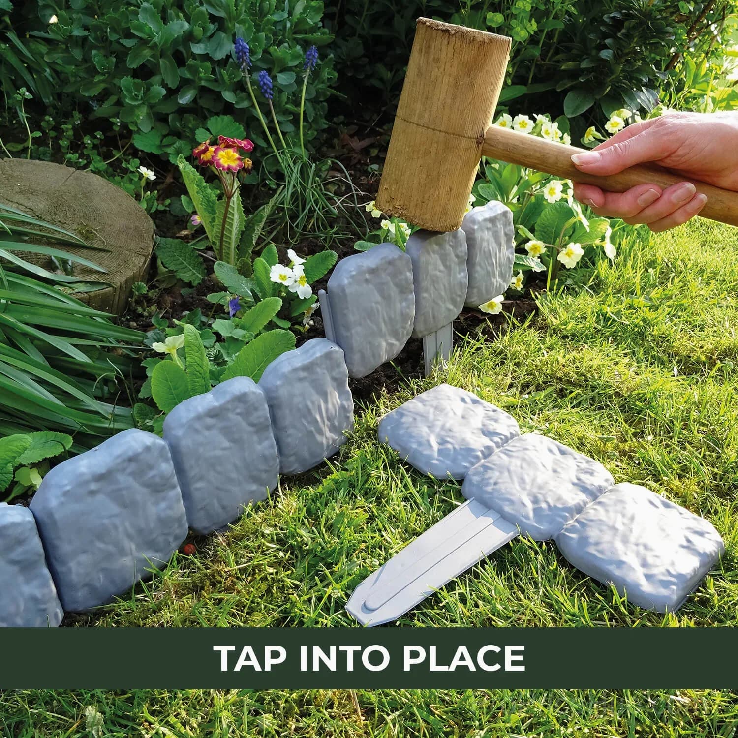 Interlocking Stone-Effect Garden Edging - View 8