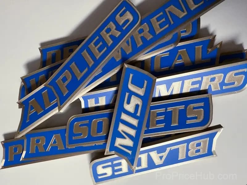 12-Pack 3D-Printed Magnetic Toolbox Organization Labels - View 2