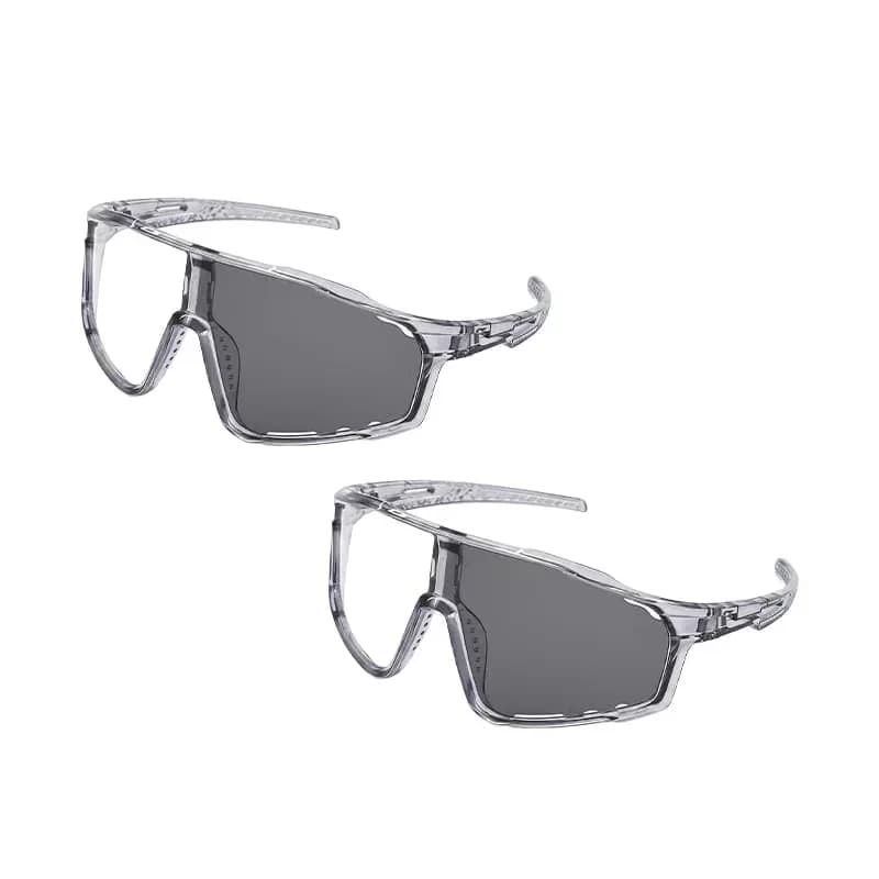 Photochromic UV Protection Sports Sunglasses, Transparent Gray - View 4