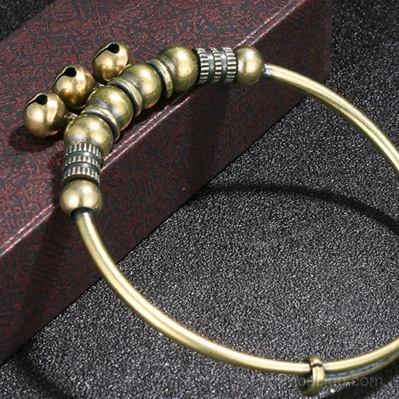 Push-Pull Adjustable Bell Bangle Bracelet - View 2
