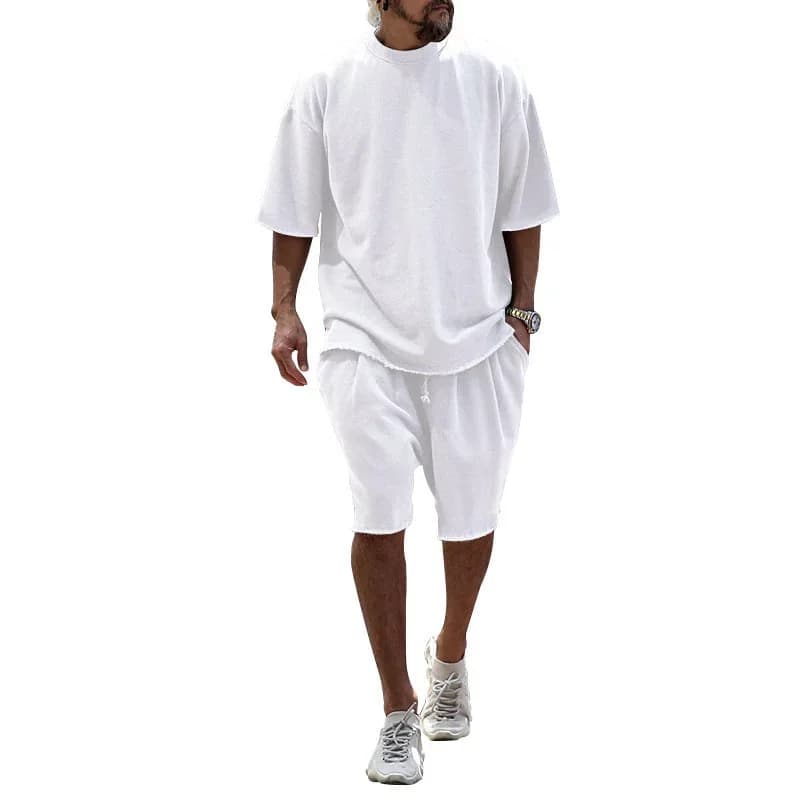 Men's Casual Loose Fit Solid Sports Set (M-8XL) - View 8