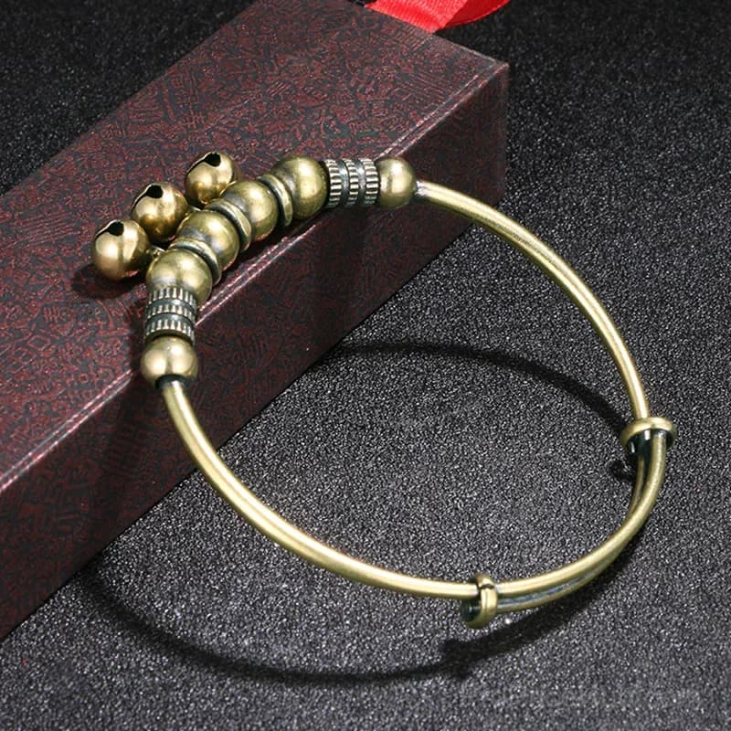Push-Pull Adjustable Bell Bangle Bracelet - View 6