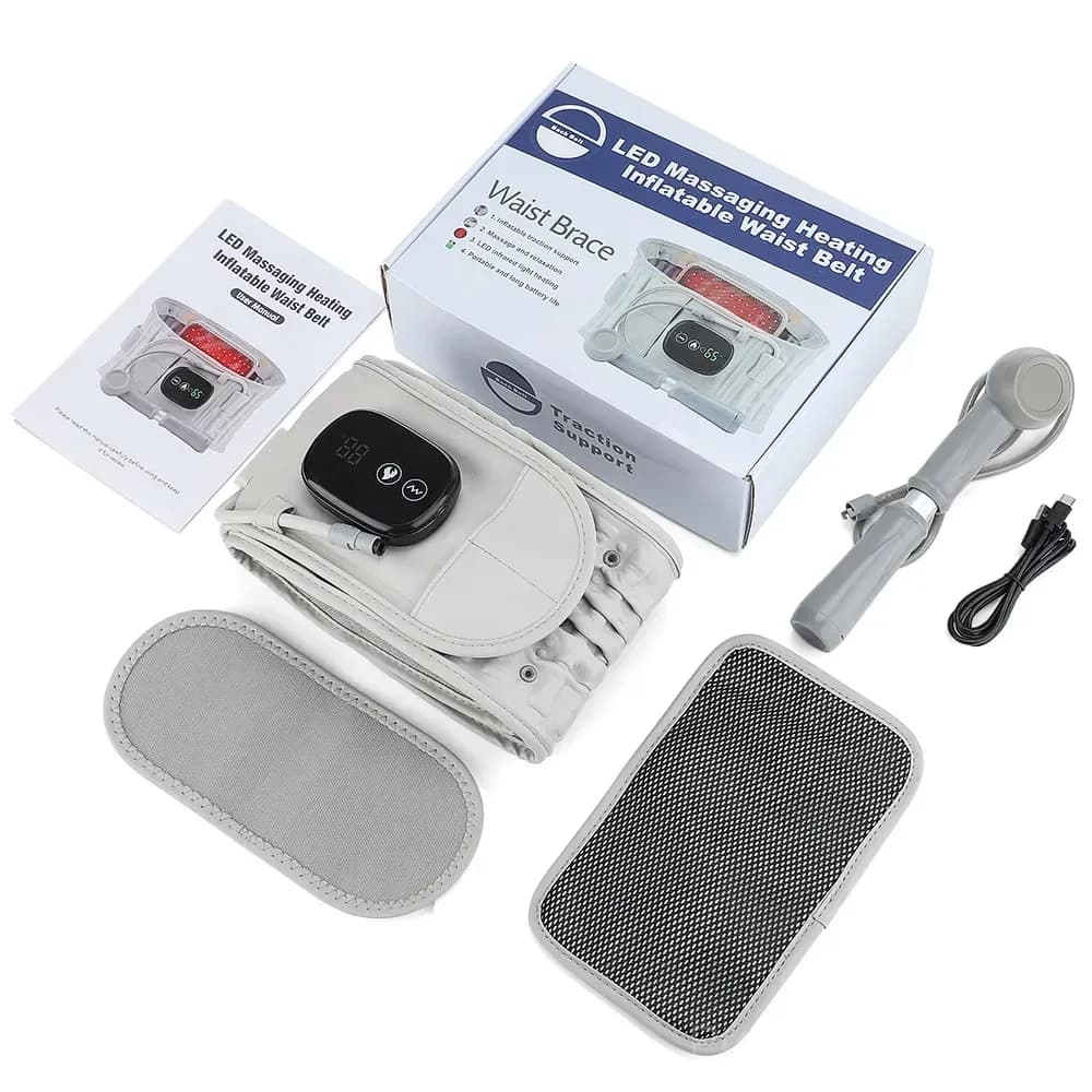 Rechargeable Back Support Belt with Heat, Vibration Massage and Air Columns - View 5