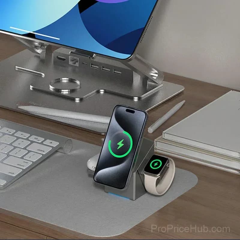 3-in-1 Foldable Magnetic Wireless Charging Station - View 3