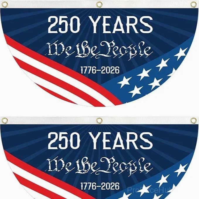 250th Anniversary USA Patriotic Fan Flag Banner - View 17