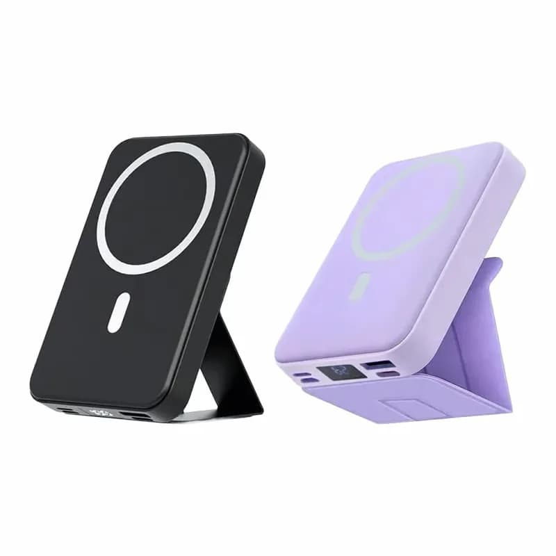 Black Wireless Magnetic Portable Power Bank - View 5