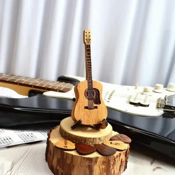 Wooden Acoustic Guitar Pick Box - View 1