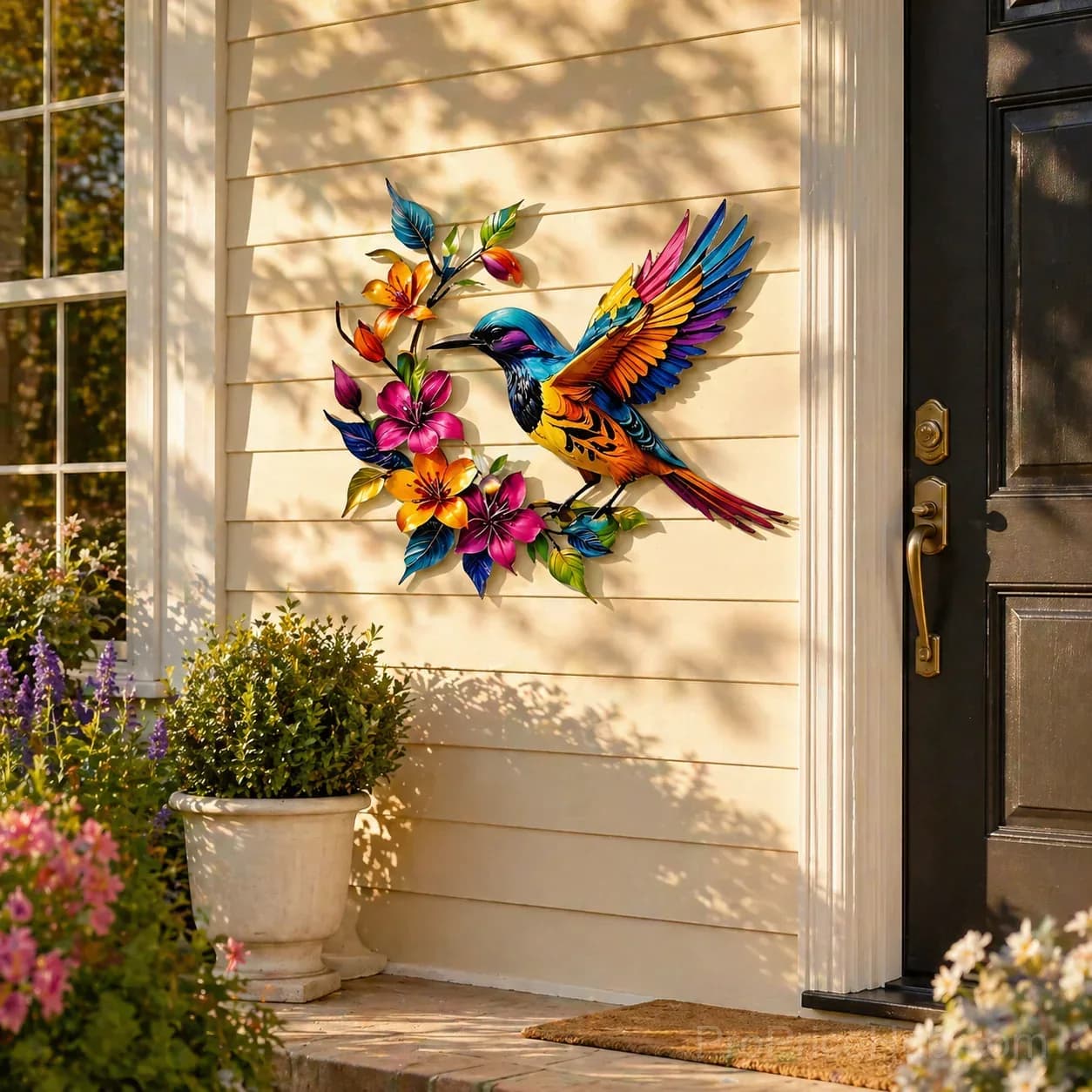 Hummingbird Bloom Metal Wall Art - View 13