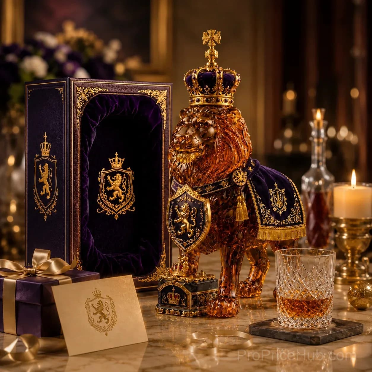 Collectible Crown 87th Anniversary Royal Lion Whiskey Bottle - View 4